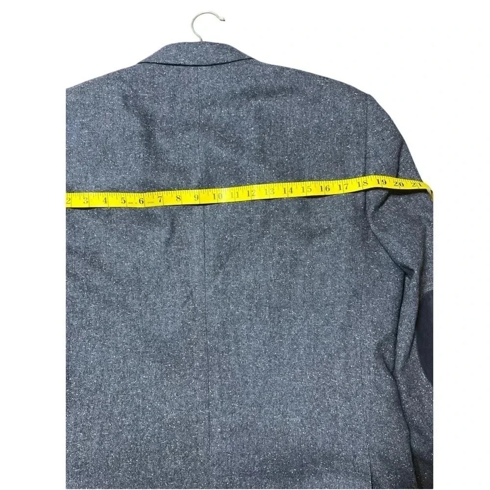 Tommy Hilfiger Sportscoat Jacket Blue Wool Blend Men's 42L Elbow Patches - Picture 2 of 15